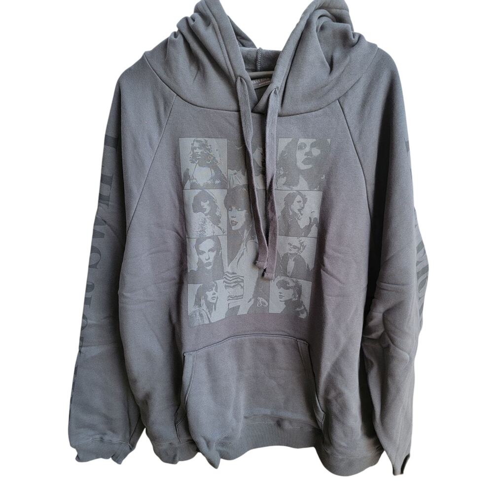 NWT New Taylor Swift Eras Tour Hoodie Gray Faces 2XL